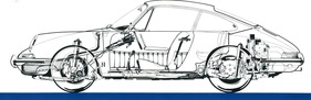 Porsche 912 (1965) - die Durchsichtszeichnung zeigt die Unterschiede zum normalen 911