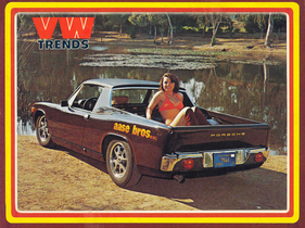 Porsche 914/4 Pickup (1971) - ... der Begriff Porno-Darstellerin gesellschaftlich noch nicht vollständig etabliert und akzeptiert war. Zurück ans Blech - der „aase bros“-Schriftzug ist noch heute diffus unterm roten Lack des Mittelmotor-Lademeisters zu erkennen.