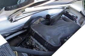 Porsche 914-6 (1970) - seitlicher Blick auf den Motor - des Mechanikers Freude war diese Platzierung nicht