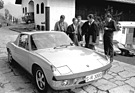 Porsche 914-8 (1969) - Ferry Porsche mit seinem VW-Porsche 914-8 auf dem Schüttgut in Zell am See