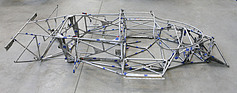 Porsche 917 (1969) - Rahmen des Wagens mit Chassis-Nummer 21, die blauen Stellen bezeichnen Brüche unterschiedlichen Ausmasses