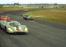 Porsche 917 K (1971) - Der Gesamtsieger beim Übergang vom Infield zum ovalen Speedway - Der berühmte Gulf Porsche 917K vom John Wyer Team mit Pedro Rodriguez und Jackie Oliver (24 Stunden Rennen von Daytona 1971)