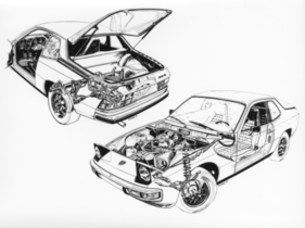 Porsche 924 (1976) - Durchsichtszeichnungen