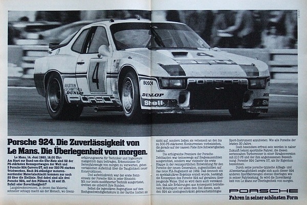 Porsche 924 Carrera GT - der Le Mans Erfolg wurde ausgiebig gefeiert