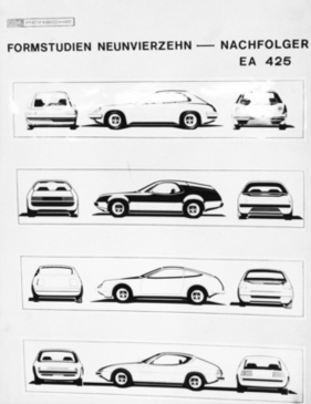 Porsche 924 - EA 425 (1972) - April 1972 - erste Skizzen