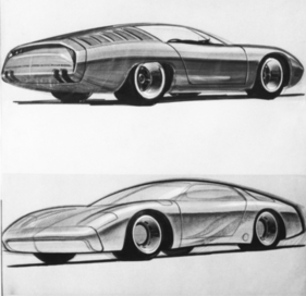 Porsche 924 - EA 425 (1972) - diese Entwürfe schaffen es im Mai 1972 nicht in die Endrunde.