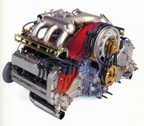 Porsche 959 (1987) – der "nackte" Motor ohne Luft- und Abgasleitungen