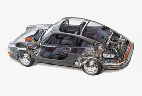 Porsche 964 C2 (1988) - mit Tiptronic - Durchsichtszeichnung