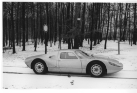 Porsche Carrera GTS Typ 904 (1963) – der Prototyp im Schnee, November 1963 Porsche Carrera GTS Typ 904 (1963) – der Prototyp im Schnee, November 1963
