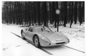 Porsche Carrera GTS Typ 904 (1963) – der Prototyp im Schnee, November 1963