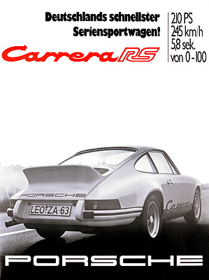 Porsche Carrera RS (1972) - Werbung mit Leistungsdaten im Jahr 1972