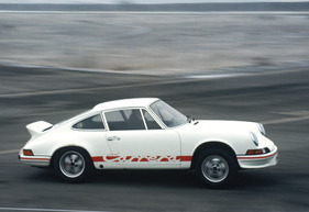 Porsche Carrera RS (1972) - weiss war die Standard-Farbe, die leichtmodelle hatten sehr kleine Räder