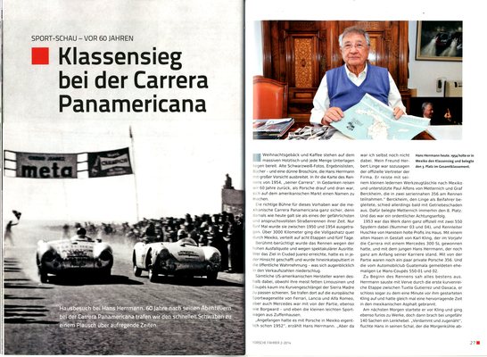 Bild Porsche Fahrer 2/2014 - Rückschau auf die Carrera Panamericana mit Hans Herrmann