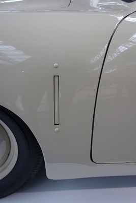 Porsche Gmünd-Coupé (1948) - spezielles Detail - in der Sonderschau "70 Jahre Porsche 356" in der Autoworld Brüssel 2020