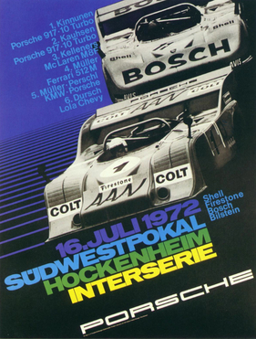Porsche Plakat: Südwestpokal Hockenheim Interserie (1972)