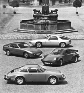 Porsche Turbo (1978) - zusammen mit den übrigen Porsche-Modellen des Jahres 1978