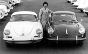 Porsche Typ 356 B (1961) - Modellpflege im September 1961 - grössere Frontscheibe und geänderte Form des Kofferraumdeckels (neuer Wagen rechts)