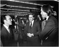 Präsentation des Subaru 1600 4WD am Genfer Autosalon 1979 - Importeuer Walter Frey mit Bernhard Russi und Bundespräsident Kurt Furgler