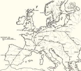 Rallye Monte Carlo 1932 - Routenkarte des Rallye Monte Carlo 1932