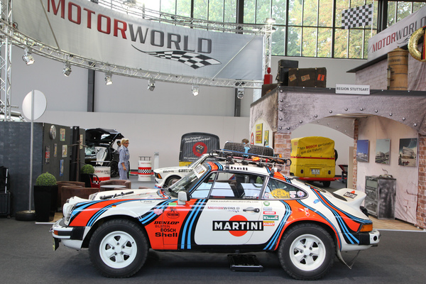 Bild: Rallye-Porsche 911 auf dem Motorworld-Stand - Motorworld Classics Berlin 2016