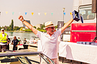 Ralph Weibel's hearty joy at winning the 1970s car class with his 1971 Maserati Ghibli SS - ZCCA Zug 2025
