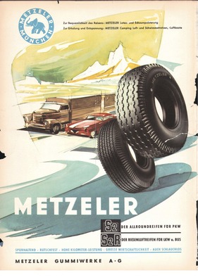 Reifenwerbung - Metzeler 1958