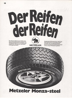 Reifenwerbung - Metzeler 1972