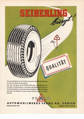 Reifenwerbung - Seiberling 1949