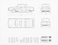 Renault 10 "Automatic" (1967) - Grundriss und Abmessungen