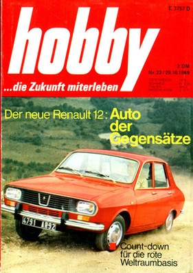 Renault 12 (1969) - auf dem Titelblatt der Zeitschrift 'hobby'