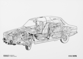 Renault 12 TS (1972) - Durchsichtszeichnung
