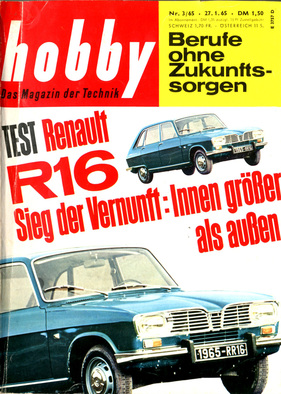 Renault 16 (1965) - auf dem Titelblatt der Zeitschift 'hobby'