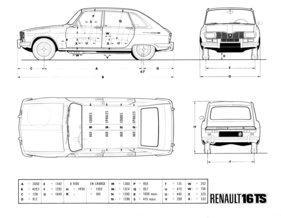 Renault 16 TS (1972) - Abmessungen