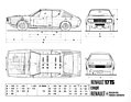 Renault 17 TS (1971) - auf verschiedenen Ansichten und mit Dimensionen