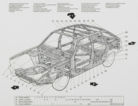 Renault 20 (1976) – Skizze der Fahrgastzelle