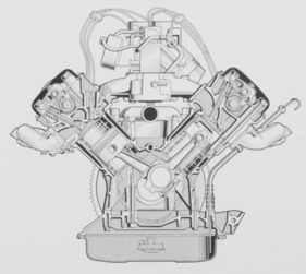 Renault 30 TS (1975) – Querschnitt V6-Motor (2664 ccm)