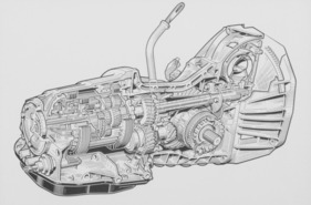 Renault 30 TS (1975) – Skizze Automatikgetriebe