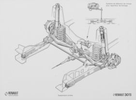 Renault 30 TS (1975) – Skizze Hinterradaufhängung