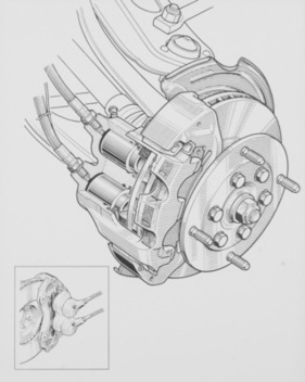 Renault 30 TS (1975) – Skizze Vorderbremse