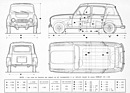 Renault 4 (1961) - Abmessungen und technische Darstellung