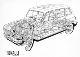 Renault 4 L (1961) - Schnittzeichnung