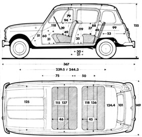 Renault 4 L (1968) – Dimensionen