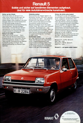 Renault 5 (1973) - Werbung - solide und sicher