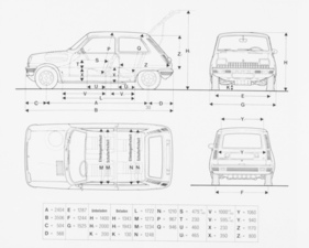 Renault 5 L (1974) – Abmessungen