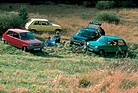 Renault 5 TL (1976) – unterschiedliche Motor-Varianten zum Picknick versammelt