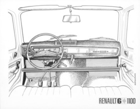 Renault 6 TL 1100 (1971) – Zeichnung des Cockpits