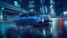 Renault 8 Gordini Concept (2026) - dynamisch in der Nacht (Rendering)