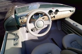 Renault Argos (1994) – Das sehr schlichte Armaturenbrett ist farblich perfekt auf das Zusammenspiel von Außen- und Innendesign abgestimmt