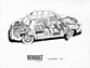 Renault Dauphine (1960) – Durchsichtszeichnung von schräg hinten (© Archiv Automobil Revue) Renault Dauphine (1960) – Durchsichtszeichnung von schräg hinten (© Archiv Automobil Revue)