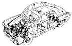 Renault Frégate (1953) - Durchsichtszeichnung